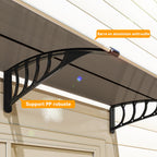 Auvent de porte toit marquise en polycarbonate auvent de porte d'entrée bord en aluminium contre la pluie et UV-9
