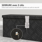Boîte de rangement - boîte à outils en aluminium - alu. verrouillage clé - dim. 50L x 15,5l x 20,5H cm-4