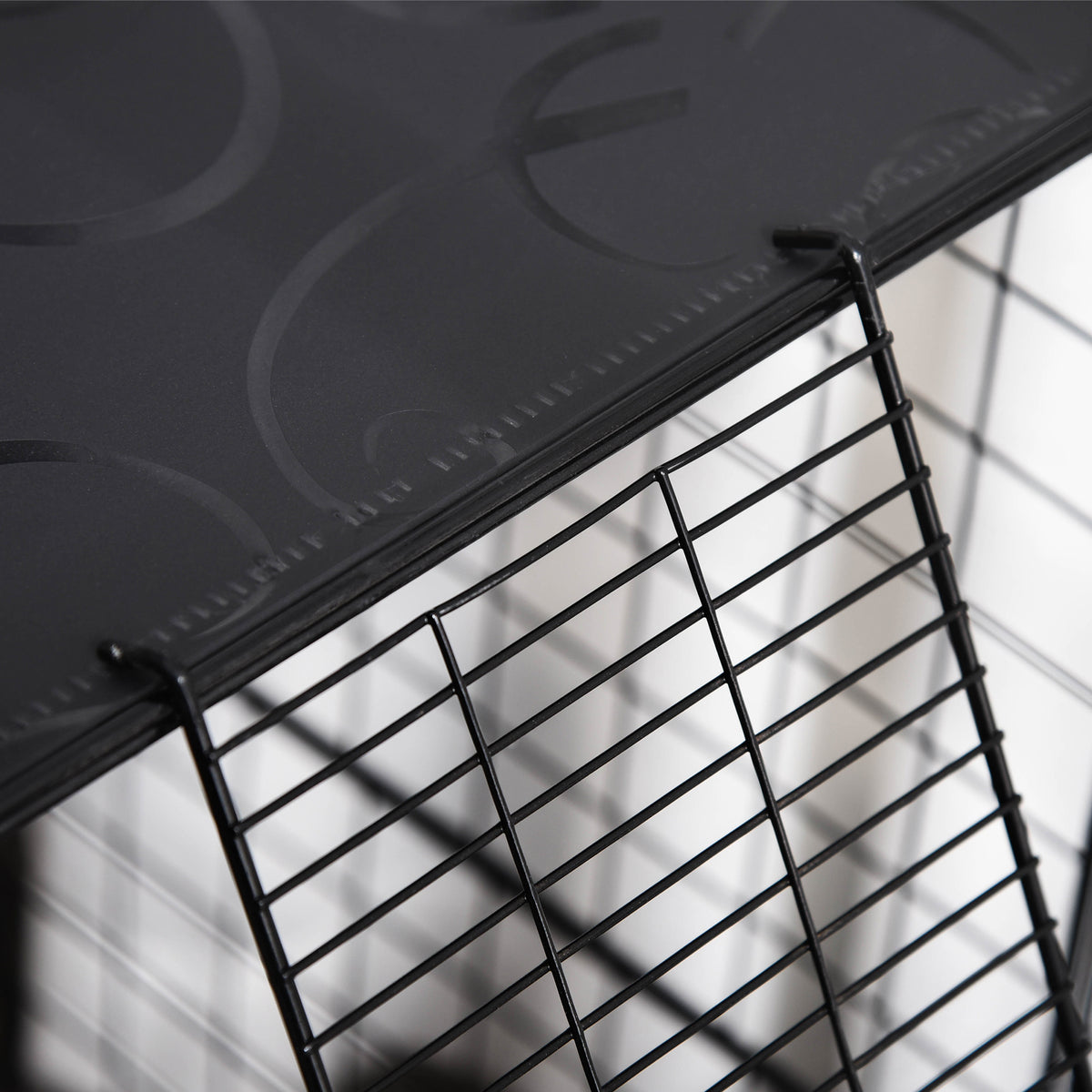 Enclos pour petits animaux, cage à lapin modulable 3 niveaux, 39 panneaux avec rampes, en métal, 70 x 70 x 105 cm, noir-8