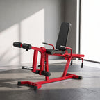 Machine d'Extension de Jambe 3 en 1 Charge 300 kg, Dossier et Positions Réglables, Disques Libres, 163x58x118cm, Rouge-1
