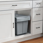 Poubelle cuisine, poubelle sous évier coulissante encastrable avec 2 x 20 L compartiments amovibles, 52x33,5x41cm, gris-9