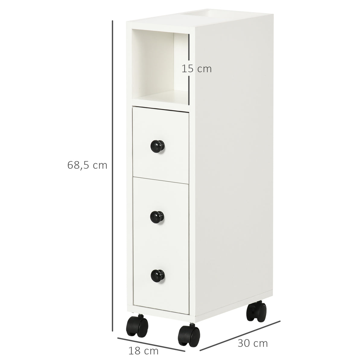 Porte-Papier Toilette 3 Niveaux avec Sortie Intégrée, Panneaux de Particules Aspect Blanc-2