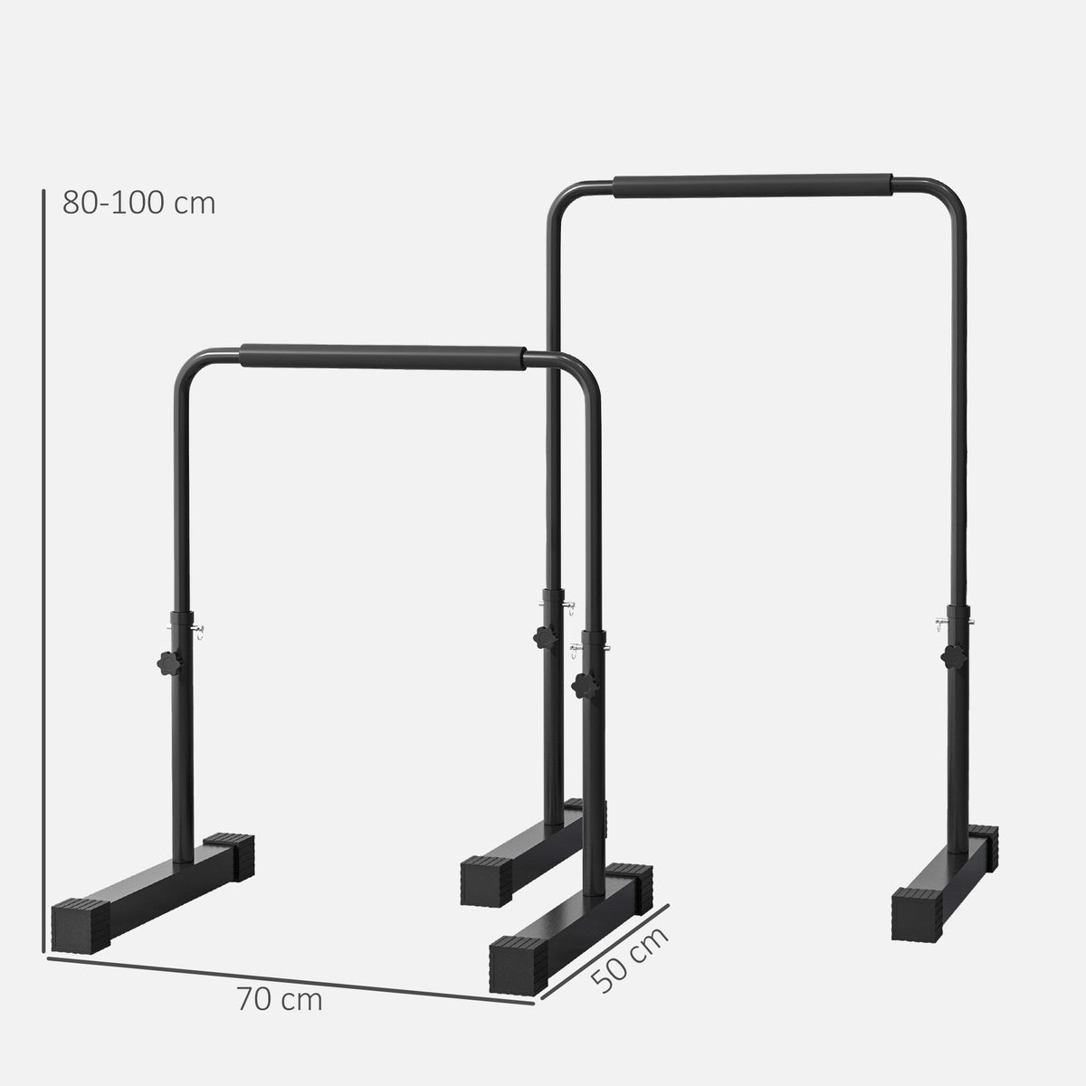 Dips barre parallèle Station de Musculation Réglable en Acier, hauteur réglables avec 4 niveaux pour Dips, Push Up, Parallettes Fitness, noir-2