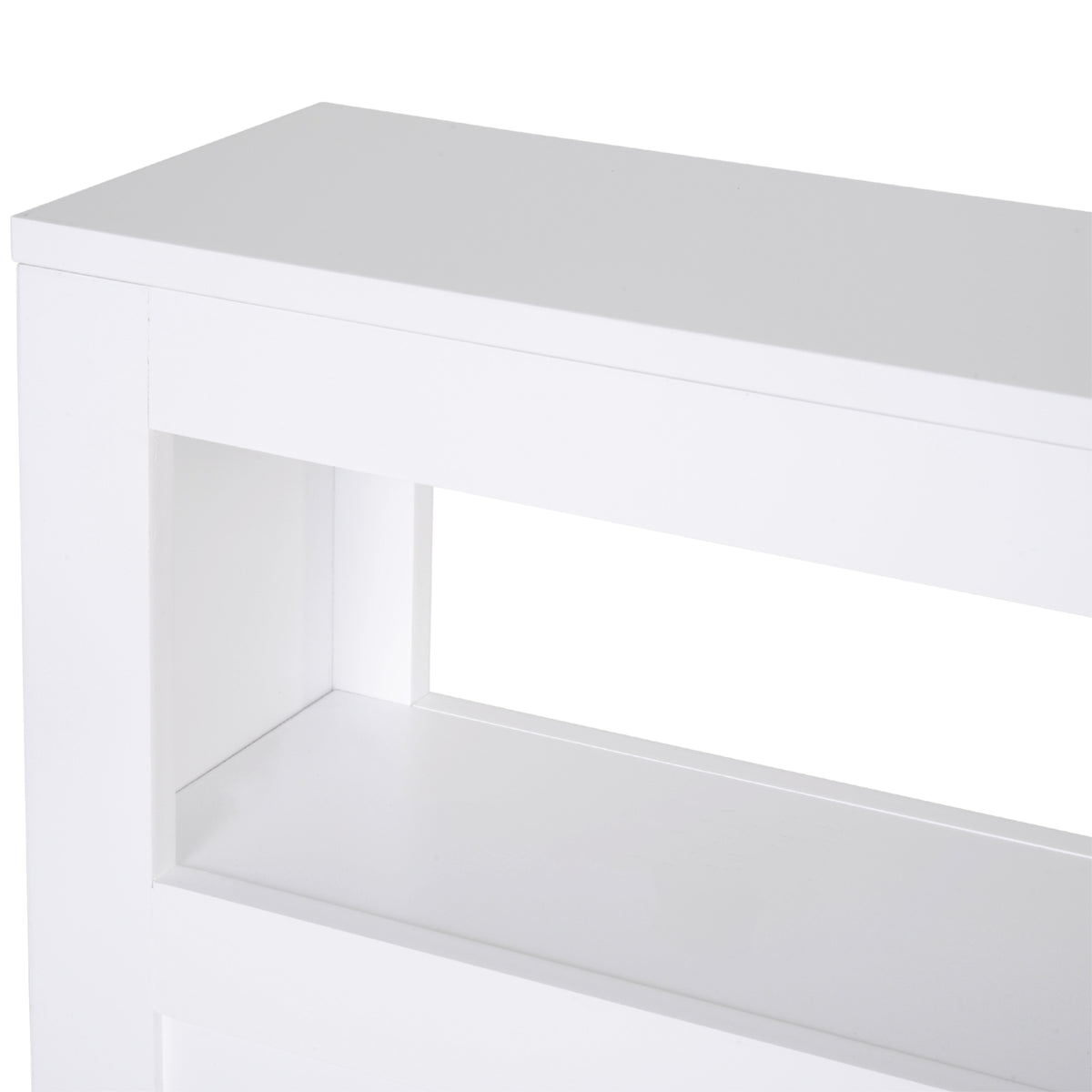 Meuble de rangement de salle de bain sur roulette armoire WC toilettes étagère ouverte 2 tiroirs 16 x 52 x 71,5 cm blanc-6