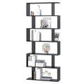 Bibliothèque étagère Zig zag Design Contemporain 80L x 23l x 192H cm 6 Niveaux Noir-0