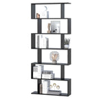Bibliothèque étagère Zig zag Design Contemporain 80L x 23l x 192H cm 6 Niveaux Noir-0