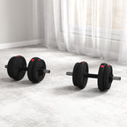Haltères 2 en 1 réglables, haltères libres avec poignées antidérapantes, 15KG - Barres incluses-7