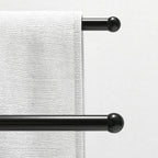 Porte-serviettes sur pied autoportant 2 niveaux en métal pour la salle de bain, dim. 50l x 18,5P x 85H cm, noir-8