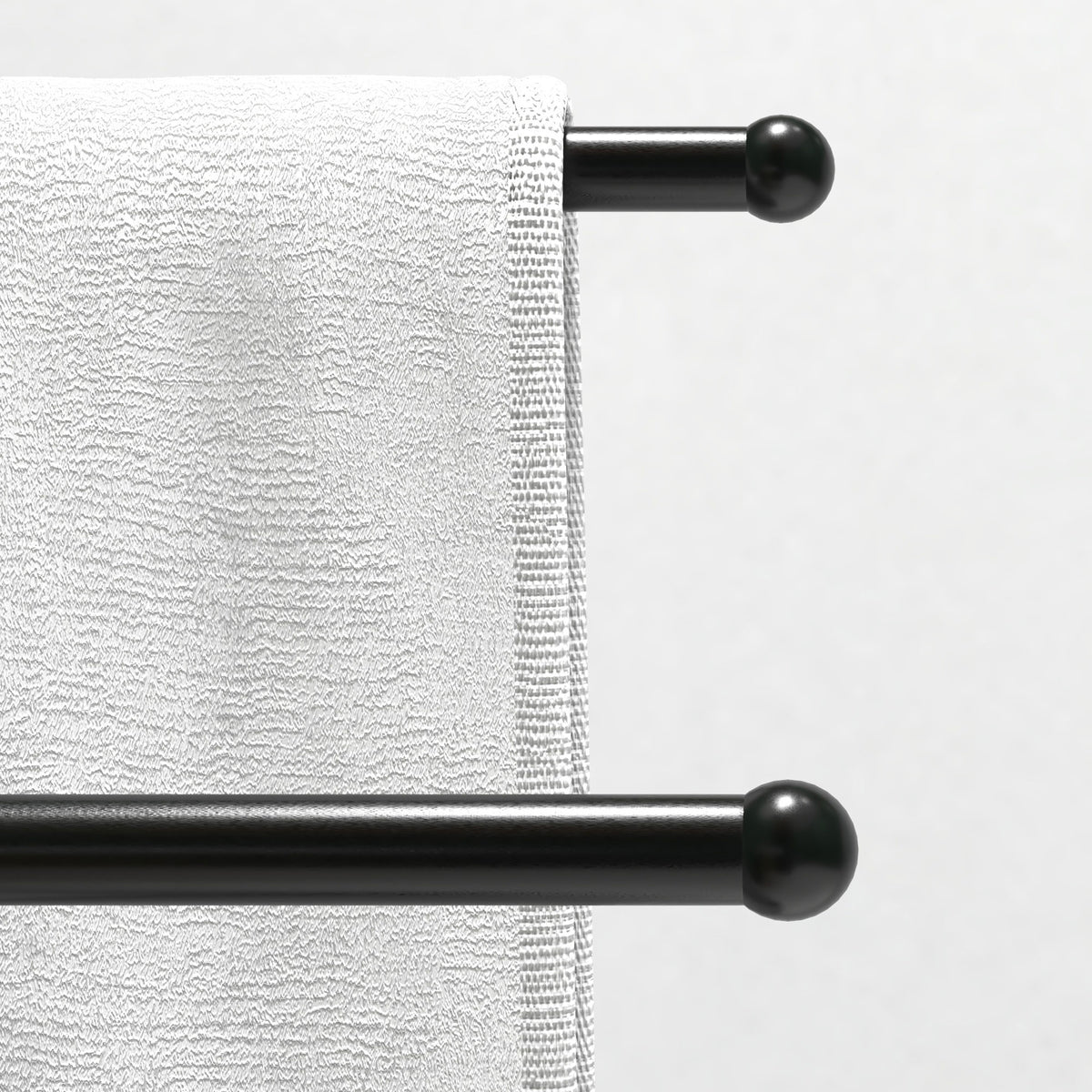 Porte-serviettes sur pied autoportant 2 niveaux en métal pour la salle de bain, dim. 50l x 18,5P x 85H cm, noir-8