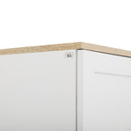 Armoire de cuisine hauteur 170 cm buffet haut avec 4 portes et étagères ajustable, design moderne, blanc-7
