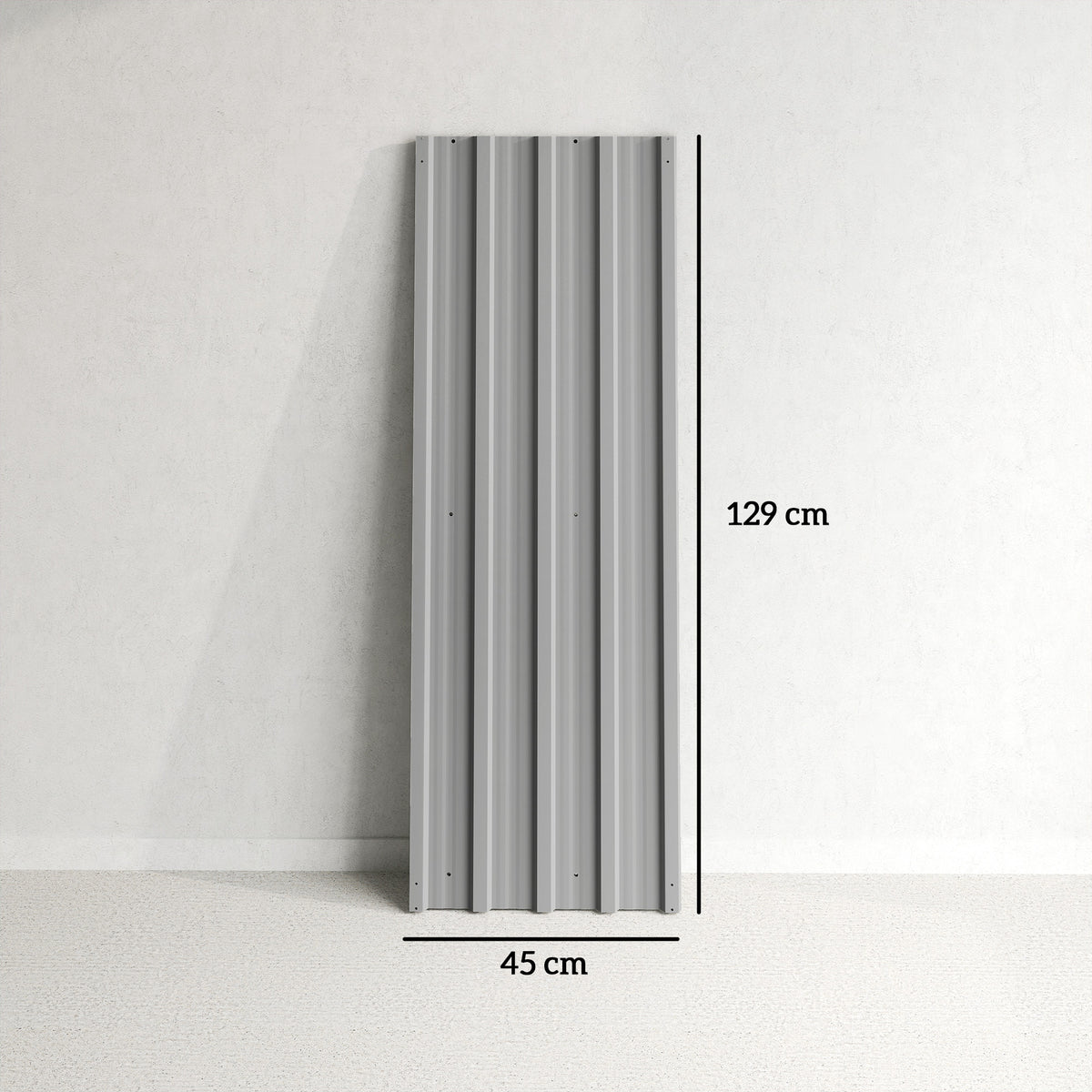 Lot de 12 panneaux en acier galvanisé Résistant aux Intempéries, gris clair, dim. d'un panneau 129L x 45l cm-2