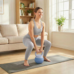 Kettlebell 10 kg, haltère avec poignée Antidérapante ergonomique, haltère à boule, musculation, entraînement, Bleu-8