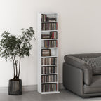 Rangements pour CD et DVD 9 compartiments et 6 étagères réglables capacité max. 260 CD/120 DVD 33 x 24 x 140 cm blanc-9