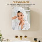 Armoire Murale Salle de Bain avec Miroir, 40 x 10 x 51 cm, avec Porte Miroir à Fermeture Douce et Étagères Réglables, Noir-5
