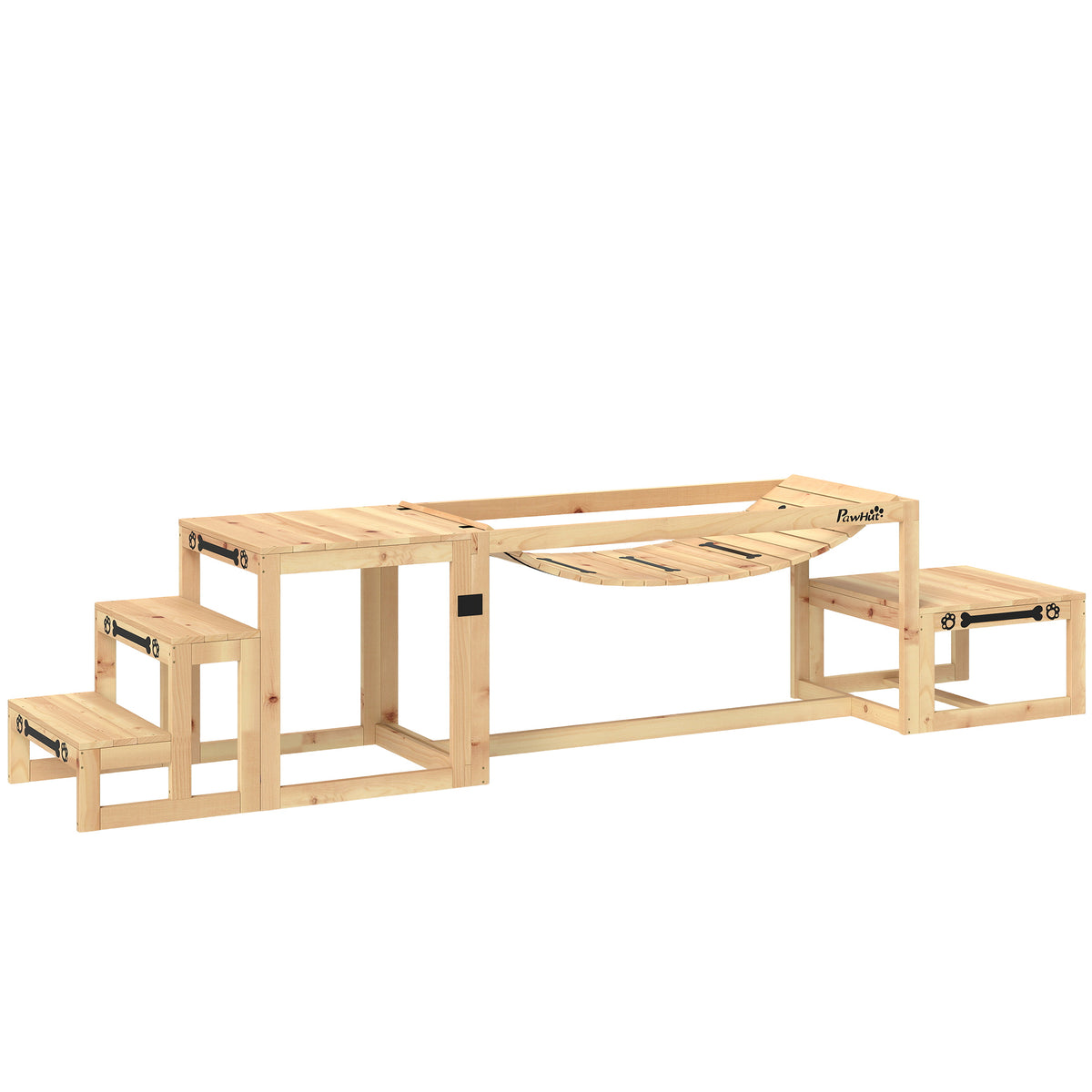 Équipements d'entraînement agilité pour chien kit d'équipement d'agilité pour chien 3 pièces en bois massif bois naturel-0