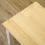Banc en bois pour 2 personnes bicolore assise naturelle et piètement blanc 102 x 36 x 45 cm-7