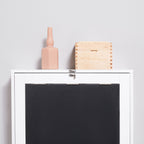 Bureau Mural Pliable Table Murale Rabattable Suspendue sur Pied étagère + Tableau à Craie intégré MDF Blanc-7