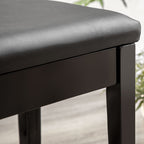 Banc pour piano avec assise rembourrée pieds en bois massif revêtement synthétique 75 x 35 x 49 noir-7