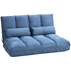 Chauffeuse matelas d'appoint pliant convertible - inclinaison dossier réglable 14 positions - 2 coussins inclus, bleu-0
