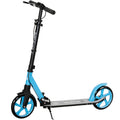 Trottinette Pliable pour Adultes 14+ Ans, Guidon Réglable, Grandes Roues, Amortisseur, Aluminium, 91,5x36,5x104cm, Bleu-0