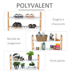 Etagère à Chaussures - étagère de Rangement - Meuble Chaussures 4 Niveaux Bois de pin étagères à Lattes MDF Blanc-6