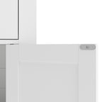 Buffet meuble de rangement style rural 2 tiroirs et 2 placards avec étagères réglables, 120 x 39,3 x 82,5 cm, blanc-8