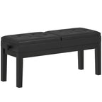 Banc de piano réglable en hauteur, tabouret de piano avec rangement, banquette pour clavier capitonné, noir-0