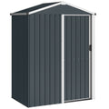 Abri de jardin en métal 1,2 m², cabane jardin extérieure, porte coulissante verrouillable, 136x87x176cm, gris-0