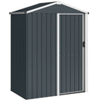 Abri de jardin en métal 1,2 m², cabane jardin extérieure, porte coulissante verrouillable, 136x87x176cm, gris-0