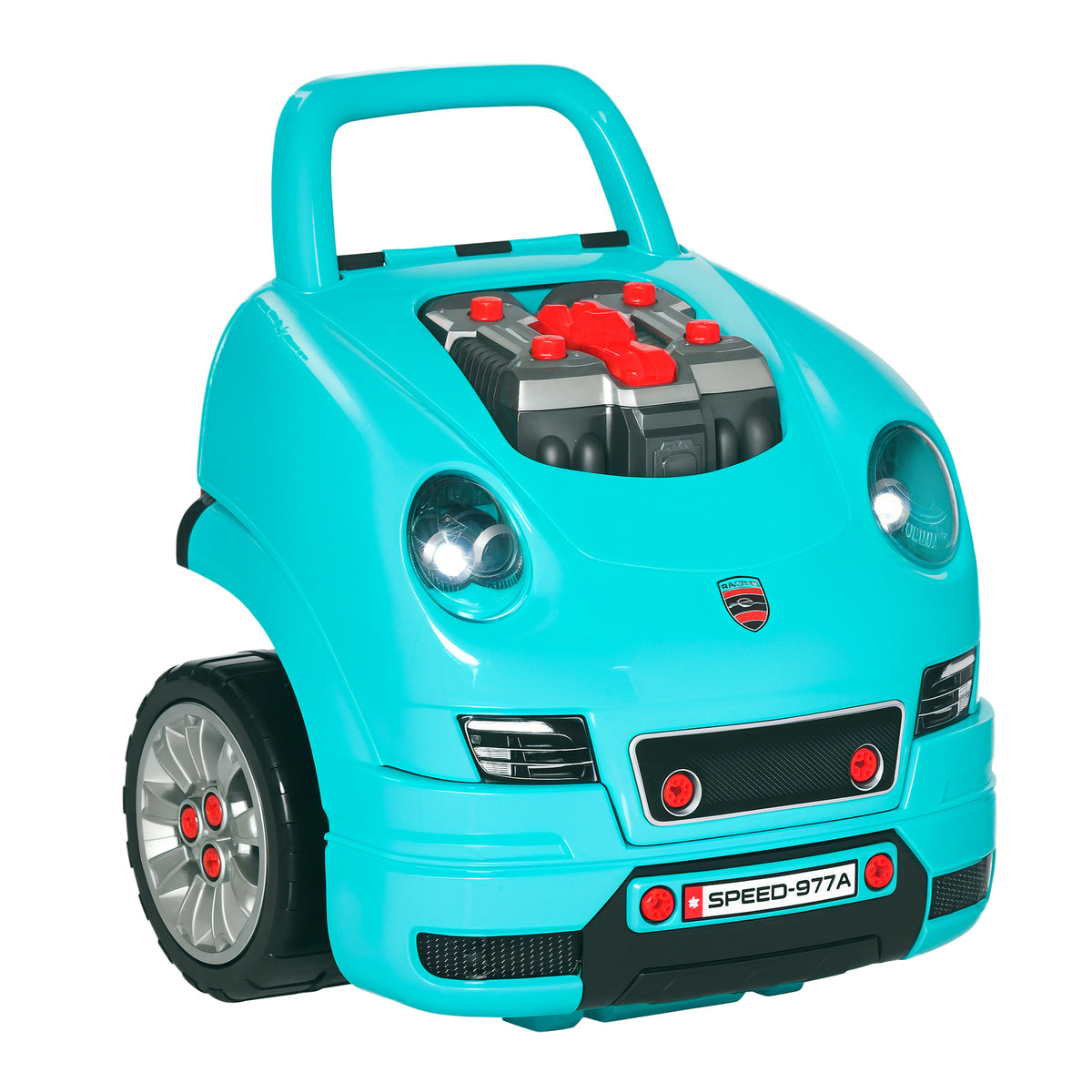 Camion mécano 2 en 1 jouet bricolage enfant jeu d'imitation mécanicien nombreux qccessoires total de 61 pièces bleu-0