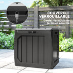 Coffre de rangement exterieur 121L, coffre de jardin avec poignées, conteneur étanche, 56 x 45 x 53 cm, noir-5