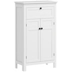 Meuble de salle de bain avec tiroir et étagères réglables, armoire de rangement sur pied, hauteur 102,5 cm, blanc-0