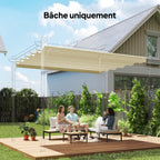Toile de toit pour pergola tonnelle rétractable de 3 x 3 m - toile uniquement 250 x 255 cm crème-9