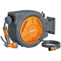 Enrouleur Tuyau Arrosage Mural 30 m x Ø 15 mm Dévidoir Automatique de Tuyaux d'Eau Rétractable Automatique orange-0