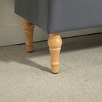 Banc coffre de rangement 2 en 1 banquette en velours avec couvercle à charnière capitonné et pieds en bois, gris foncé-7