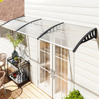 Auvent de porte toit marquise en polycarbonate auvent de porte d'entrée bord en aluminium contre la pluie et UV-1