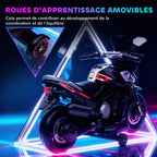Moto électrique enfants 6 V, voiture électrique enfants avec roues d'entraînement, musique, effets lumineux, noir-4