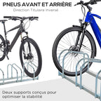Râtelier 4 vélos dim. 110L x 33l x 27H cm acier galvanisé argent-5