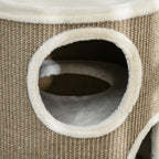 Tonneau à Gratter pour Chat, Tour à Griffer en Sisal à 3 Niveaux Recouvert de Peluche, Ø 38 x 70 cm, Marron-7