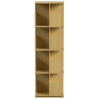 Bibliothèque Rotative à 4 Niveaux, Étagère Rangement avec 16 Compartiments, 39 x 39 x 128,3 cm, Chêne-9