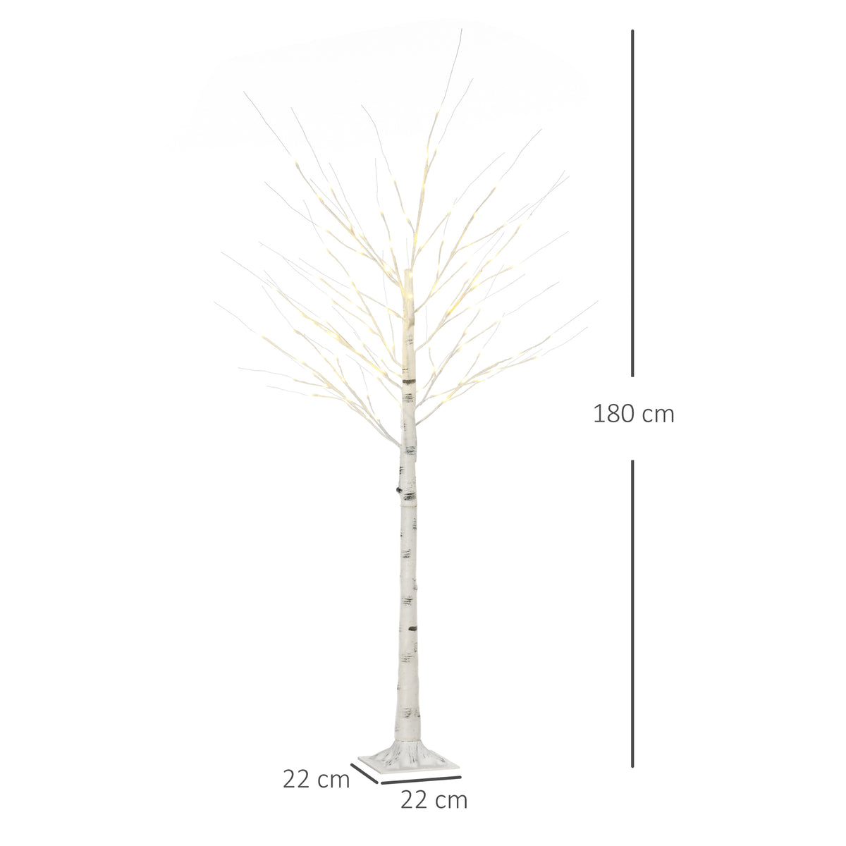 Arbre lumineux LED, décoration lumineuse blanc chaud, 96 LEDs 180 cm, décoration de noël, chambre, maison, blanc-2