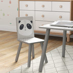 Ensemble table et chaises pour enfants, table pour enfant avec 2 chaises, motif animaux pour chambre à coucher gris-8