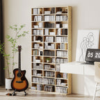 Rangements pour CD et DVD, étagère rangement 1116 CD/528 DVD, 36 compartiments et étagères réglables, chêne-6