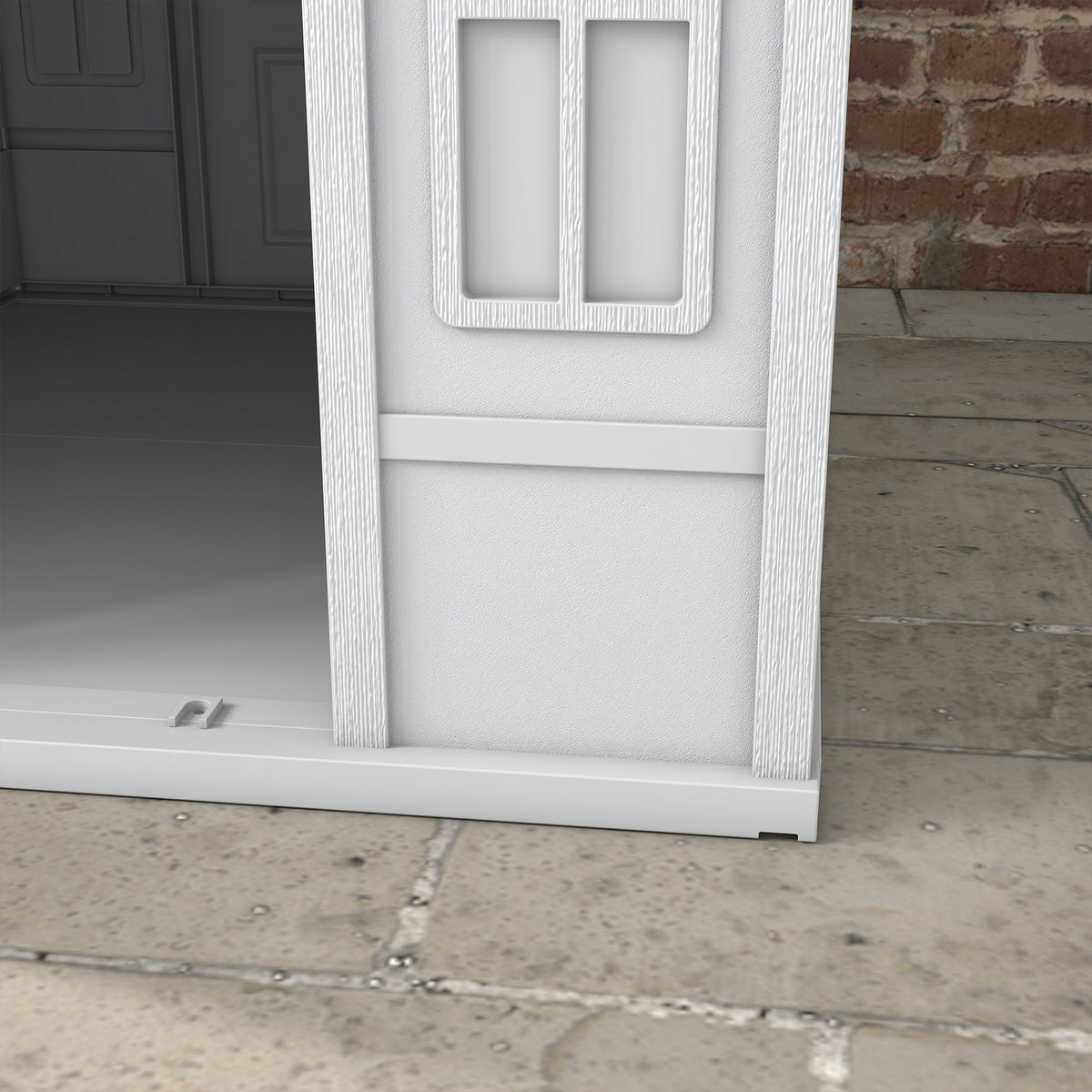 Niche pour Chien Extérieur avec Toit en Pente et Porte Avant Ouverte, pour Chiens Moyens et Grands, 84,2x98,2x82cm, Gris-8
