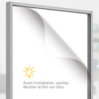 Frame box T-frame cadre aluminium pour maillot porte acrylique doublure interne feutre 70 x 90 cm-3
