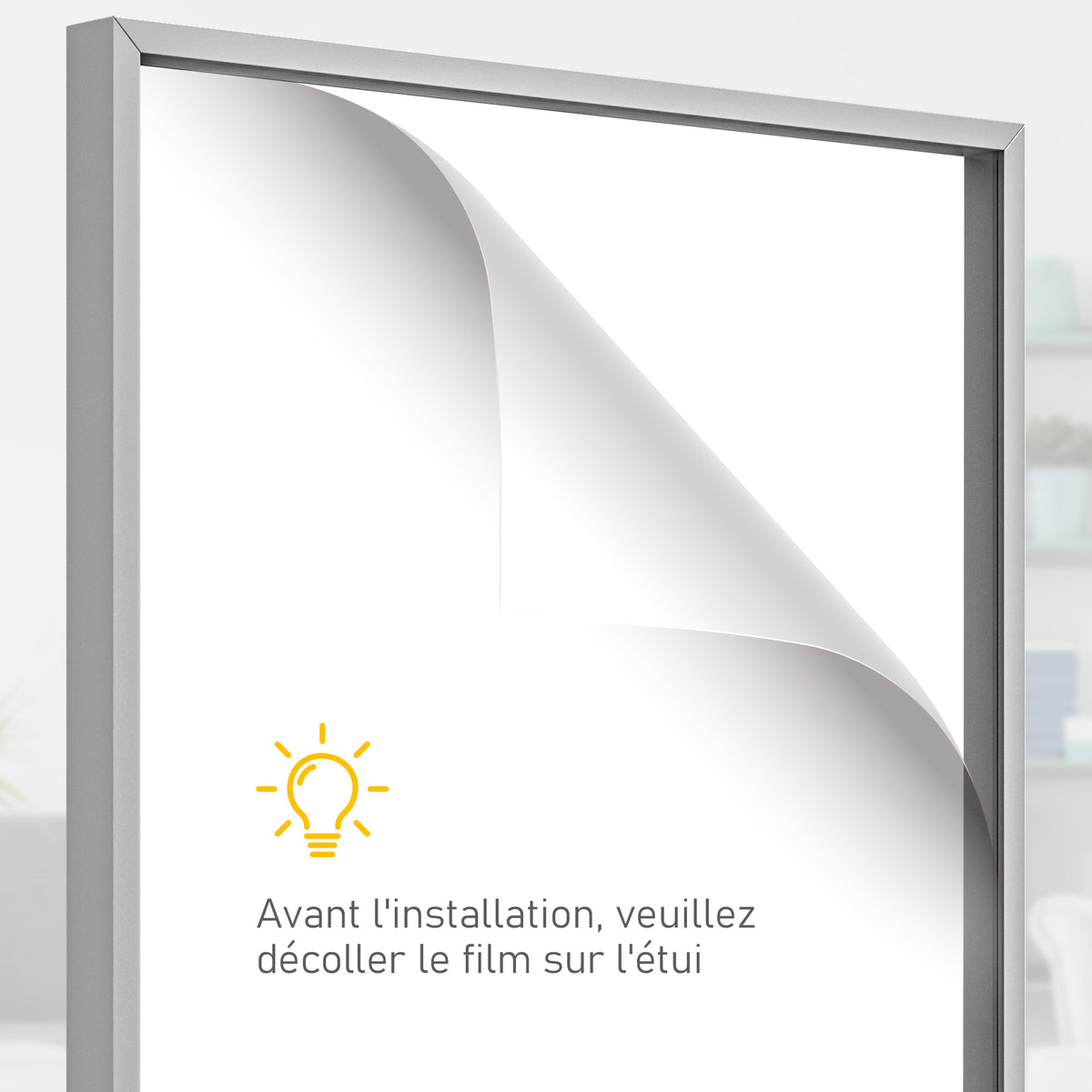 Frame box T-frame cadre aluminium pour maillot porte acrylique doublure interne feutre 70 x 90 cm-3