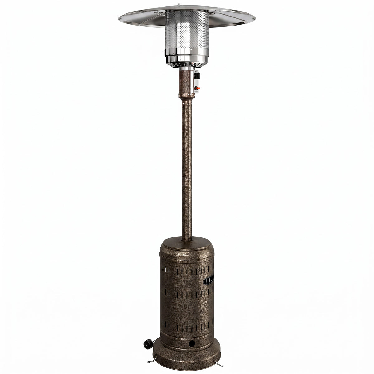 Chauffage Extérieur Terrasse Portable 13 kW, Niveaux de Chauffe Réglables, Anti-Basculement, 82x82x223cm, Marron Foncé-0