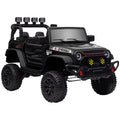 Voiture électrique enfants UTV avec télécommande 2,4G, 2 moteurs 12 V, musique, klaxon, lumières LED, 100x63x65cm, noir-0