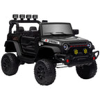 Voiture électrique enfants UTV avec télécommande 2,4G, 2 moteurs 12 V, musique, klaxon, lumières LED, 100x63x65cm, noir-0