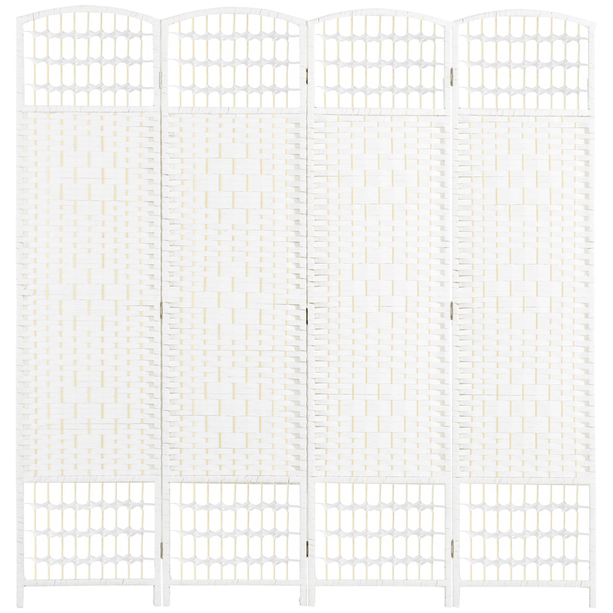 Paravent intérieur en bois séparateur de pièce cloison pliable 4 panneaux 160 x 170 cm blanc-0